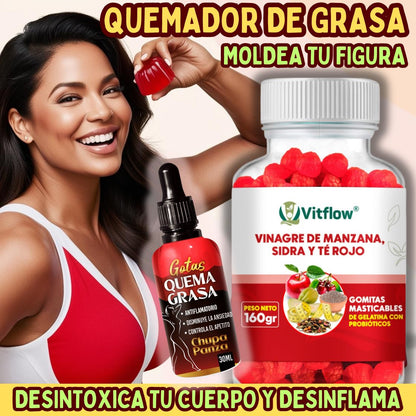 Fitflex © Gomitas Vinagre Manzana+ Gotas Quema Grasa