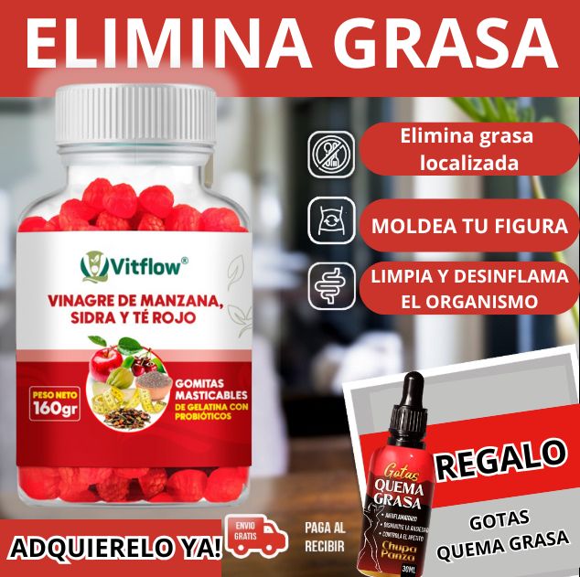 Fitflex © Gomitas Vinagre Manzana+ Gotas Quema Grasa