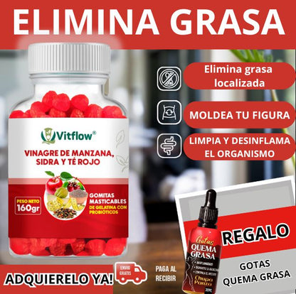 Fitflex © Gomitas Vinagre Manzana+ Gotas Quema Grasa